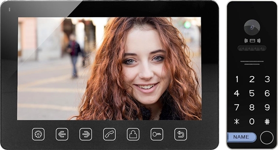 Изображение Orno Zestaw wideodomofonowy, bezsuchawkowy, kolor, LCD 7", menu OSD, sterowanie bram, z szyfratorem i RFID, czarny, ALCOR