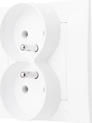 Attēls no Ospel Gniazdo podwójne z uziemieniem Ospel Szafir GP-2ZZ/00 kompletne z ramk biae