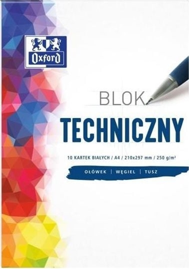 Picture of Oxford Blok techniczny A4 10k biay 20szt.