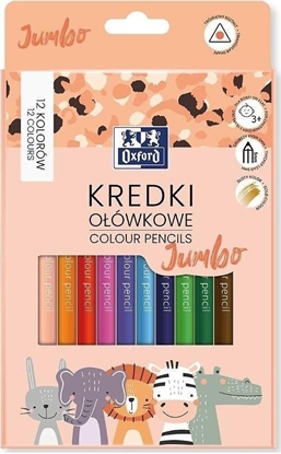 Attēls no Oxford Kredki oówkowe Kids Jumbo 12 kolorów