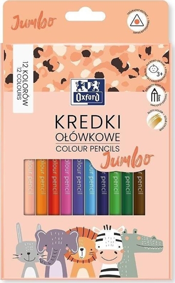 Picture of Oxford Kredki oówkowe Kids Jumbo 12 kolorów