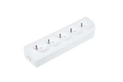 Attēls no Pagarinātāja ligzda x 5 ar zemējumu, balta GN-50