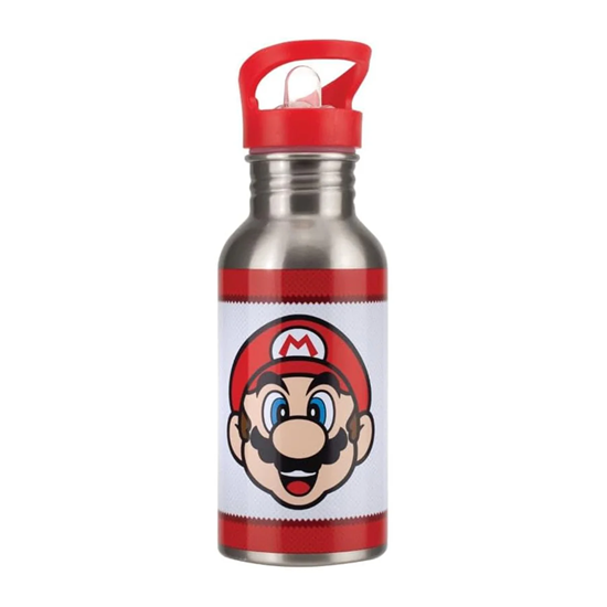 Picture of Paladone Super Mario Metal Water Bottle with Straw