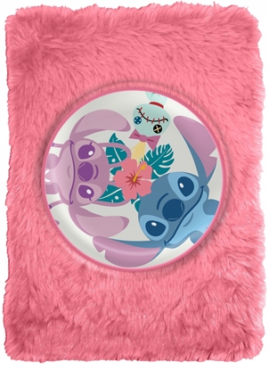 Attēls no Pamitnik Notes Zeszyt A5 Pluszowy Lilo I Stitch Róowy W Linie / St00081