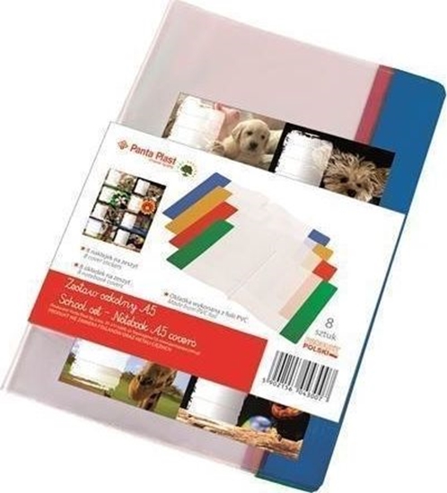 Picture of Panta Plast Okadka na zeszyt A5 PVC (8szt) MIX + naklejki uniwersalny