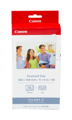 Attēls no Paper + Ink Canon KP36IP Ink Paper Set  100x148mm  36pcs  CP100/220/300 (Boj. iepak.)