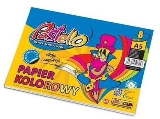 Picture of Papier kolorowy A5 samoprzylep 8 kartek byszczcy