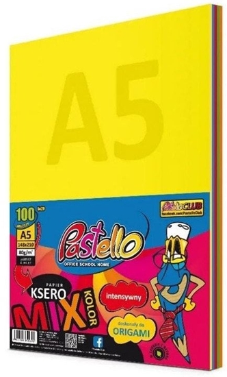 Picture of Papier ksero A5 80g 5 kolorów 100 arkuszy