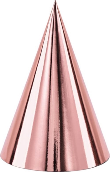 Изображение Party Deco Czapeczki róowe zoto - 6 szt. uniwersalny