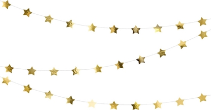 Изображение Party Deco Girlanda baner Gwiazdki zota - 360 cm - 1 szt. uniwersalny