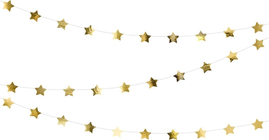 Picture of Party Deco Girlanda baner Gwiazdki zota - 360 cm - 1 szt. uniwersalny
