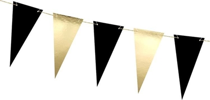 Picture of Party Deco Girlanda, flagietki, czarno-zota, 2,15 m uniwersalny