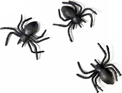 Изображение Party Deco Pajki plastikowe czarne na Halloween - 10 szt. uniwersalny