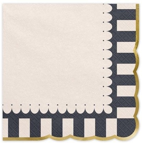 Picture of Party Deco Serwetki ze zotym brzegiem 33x33cm 12szt