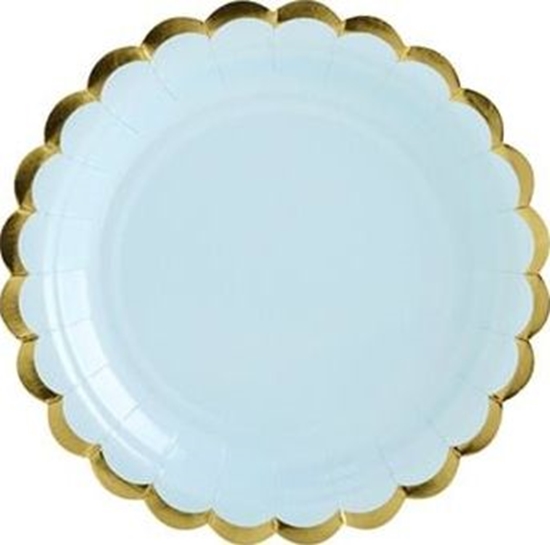 Изображение Party Deco talerzyki Yummy, jasny niebieski, 18cm, 6 sztuk uniwersalne (33389)