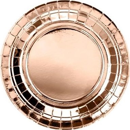 Изображение Party Deco Talerzyki papierowe, róowe zoto, 18 cm, 6 szt. uniwersalny