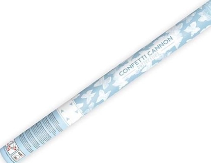 Изображение Party Deco Tuba strzelajca konfetti, biae motylki, 60 cm uniwersalny