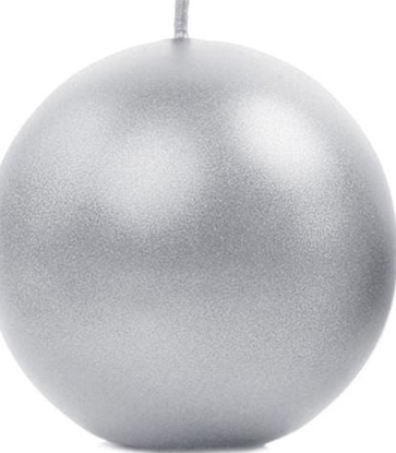 Изображение Party Deco wieca kula, metaliczna, srebrna, 8 cm, 6 szt. uniwersalny