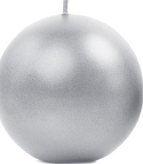 Изображение Party Deco wieca kula, metaliczna, srebrna, 8 cm, 6 szt. uniwersalny