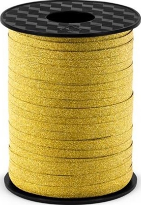 Изображение Party Deco Wstka plastikowa do dekoracji brokatowa zota, 5 mm uniwersalny