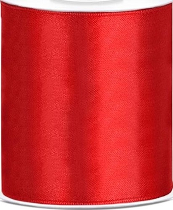 Изображение Party Deco Wstka satynowa, czerwona, 100 mm x 25 m uniwersalny