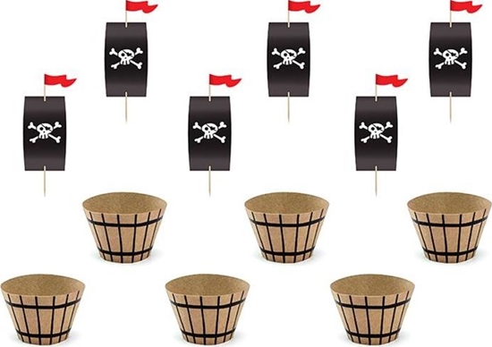 Изображение Party Deco Zestaw do muffinek Piraci, mix, 6 szt. uniwersalny