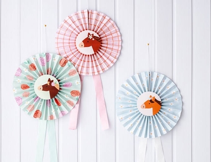 Attēls no PartyDeco Rozety dekoracyjne Konie 35cm 3szt