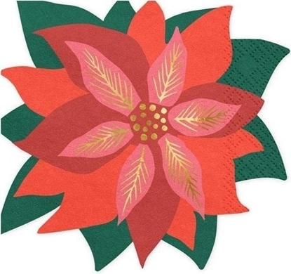 Attēls no PartyDeco Serwetki Gwiazda betlejemska 14.5x15.5cm 20szt