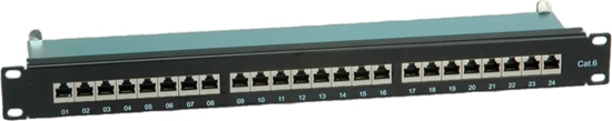 Picture of Patchpanelis Cat.6 19" 24 Ports, STP, black