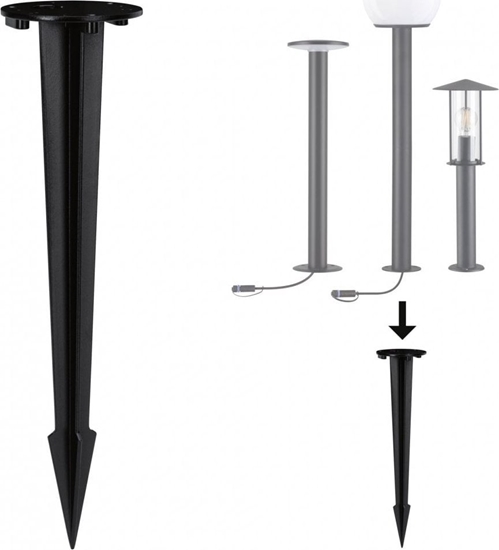 Picture of Paulmann Podstawa/ szpilka wbijana do lamp ogrodowych 40cm okrga metalowa