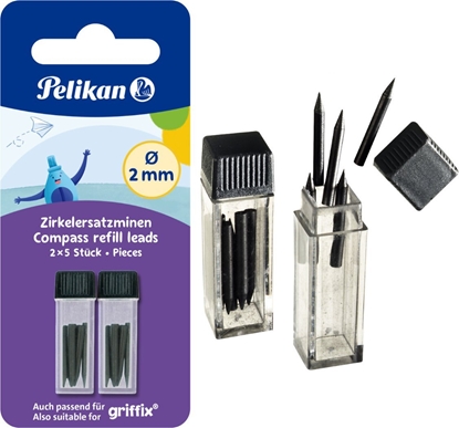 Attēls no Pelikan Rysiki grafity wkady do cyrkla Griffix 2x17mm 10szt PELIKAN