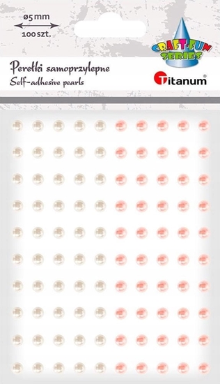 Picture of Pereki samoprzylepne 5mm 100szt biae bladoróowe