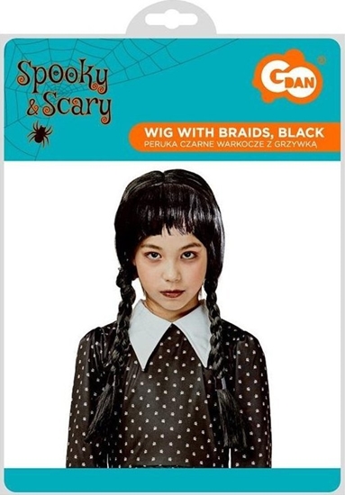 Picture of Peruka Czarne Warkocze z grzywk