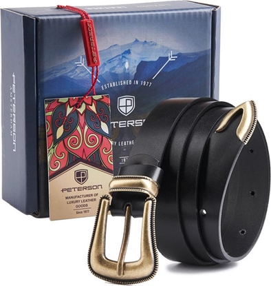 Attēls no Peterson Skórzany pasek z zaokrglon, masywn klamr  Peterson 80 cm