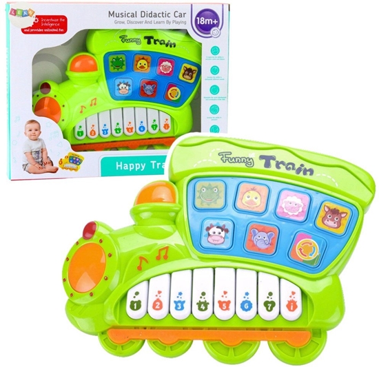 Изображение Pianinko Elektryczne Edukacyjne Dla Malucha Lokomotywa Zielone LEAN Toys
