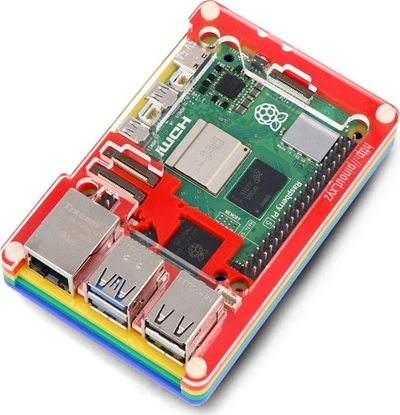 Attēls no PiMoroni Pibow Coupe 5 - obudowa do Raspberry Pi 5 - Rainbow - PiMoroni PIM678}