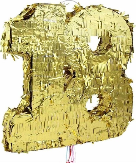 Picture of Piniata cyfra 18 metaliczna zota 50x40.5x8cm