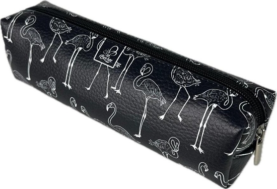 Picture of Piórnik prostokt kostka Flamingi B&W