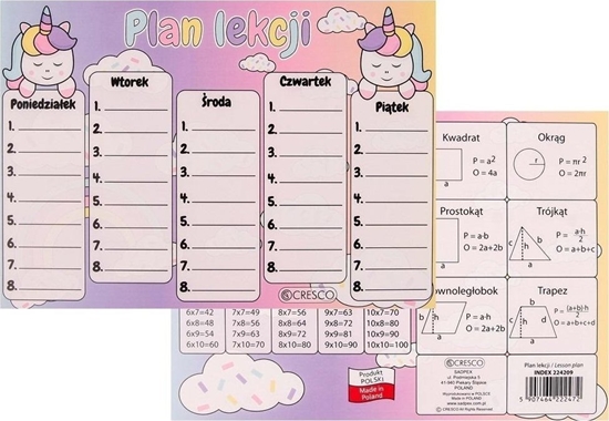 Picture of Plan lekcji A5 Jednoroec (25szt)