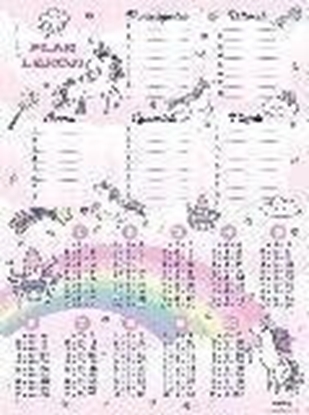 Picture of Plan lekcji z tabliczk mnoenia A4 Unicorn