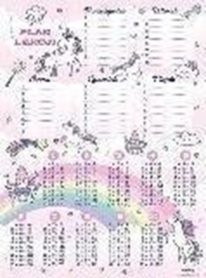 Picture of Plan lekcji z tabliczk mnoenia A4 Unicorn