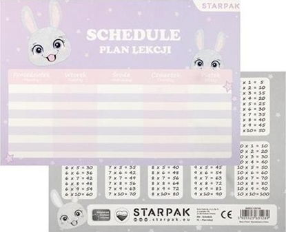Picture of Plan lekcji z tabliczk mnoenia Rabbit (25szt)