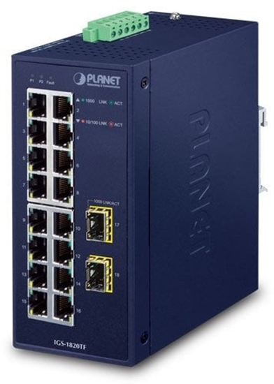 Picture of PLANET IGS-1820TF cza sieciowe Nie zarzdzany L2 Gigabit Ethernet (10/100/1000) Niebieski