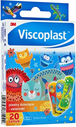 Attēls no Plastry dziecice VISCOPLAST Zwierzta, 72x25mm, 20 szt., pudeko