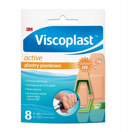 Picture of Plastry VISCOPLAST Active, piankowe, 2 rozmiary, 8 szt., kopertka