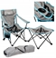 Picture of PLATINET CAMPING SET OF 2, FOLDING TABLE/ FOOTREST + CHAIR BLACK BLUE [45907]