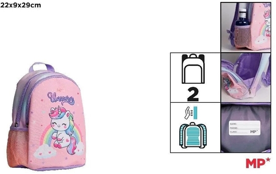 Picture of Plecak dwukomorowy Jednoroec róowy 22x9x29cm