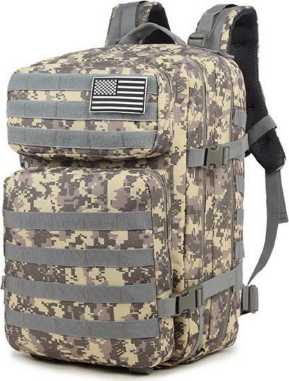 Изображение Plecak turystyczny LeanToys Plecak Militarny Wojskowy Taktyczny Siwy 40-60L