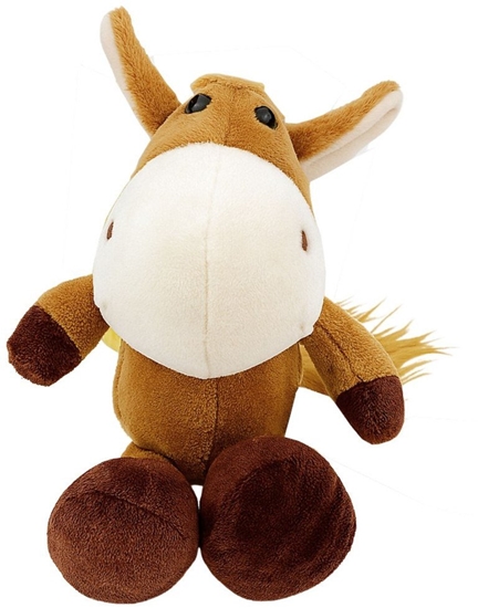 Picture of Pluszowa Maskotka Przytulanka Ko Z Przyssawk Brzowy 23 x 12 cm LEAN TOYS