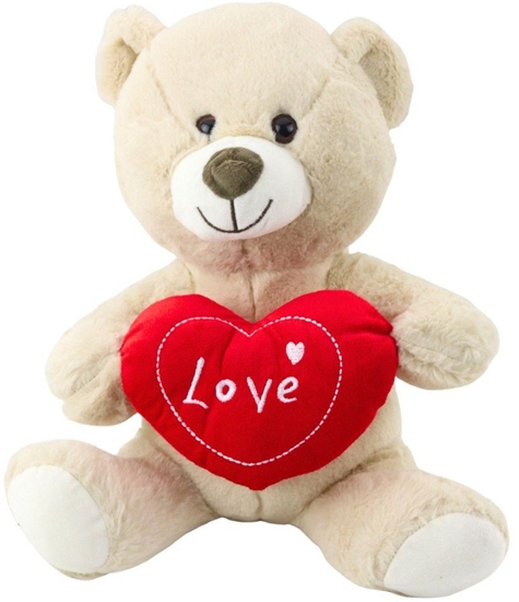 Picture of Pluszowa Maskotka Przytulanka Mi z Sercem Kremowy Beowy 30cm LEAN Toys